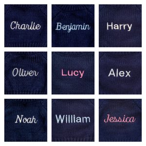 Bashful Giraffe with Personalised Navy Jumper