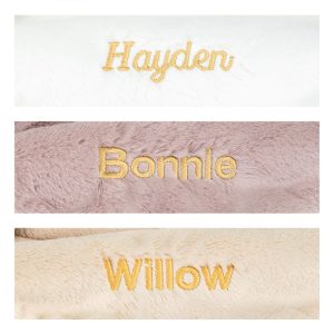 Personalised Bashful Luxe Bunny Rosa Blankie